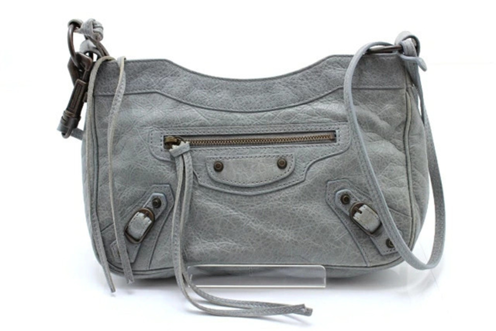 Balenciaga Hip Shoulder Bag Calfskin Blue